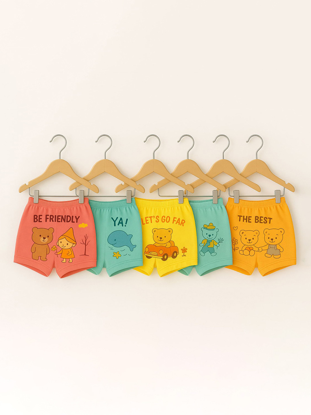 CORTICA Kids Pack of 5 Printed Donald Duck Shorts