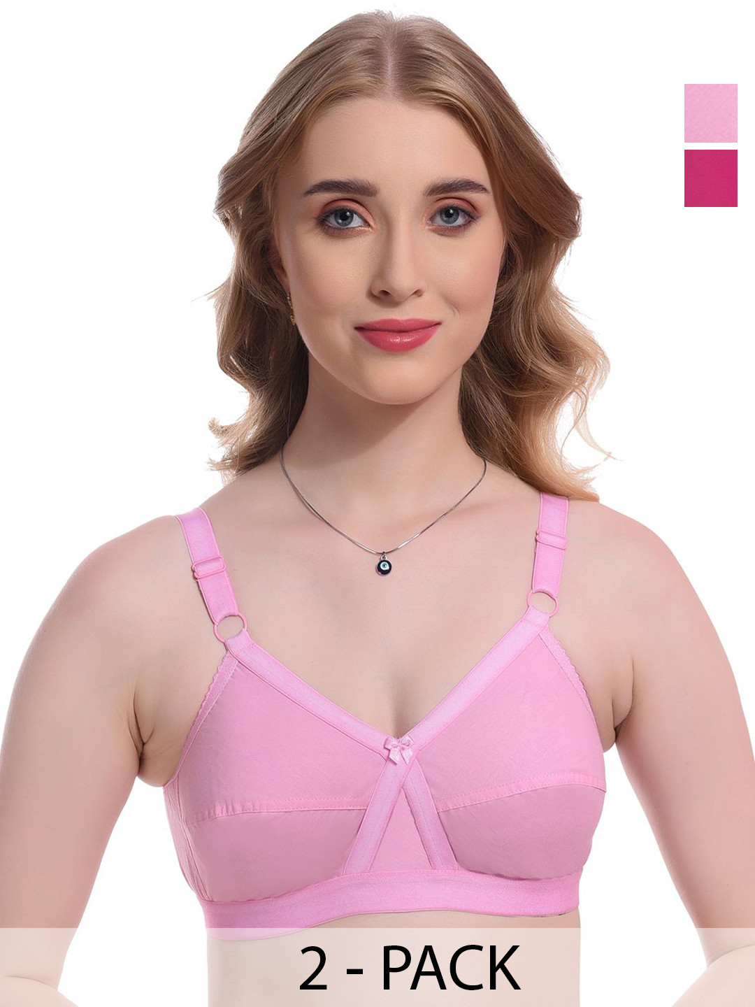 Viral Girl Pack of 2 Full Coverage Non Padded Cotton Minimizer Bra