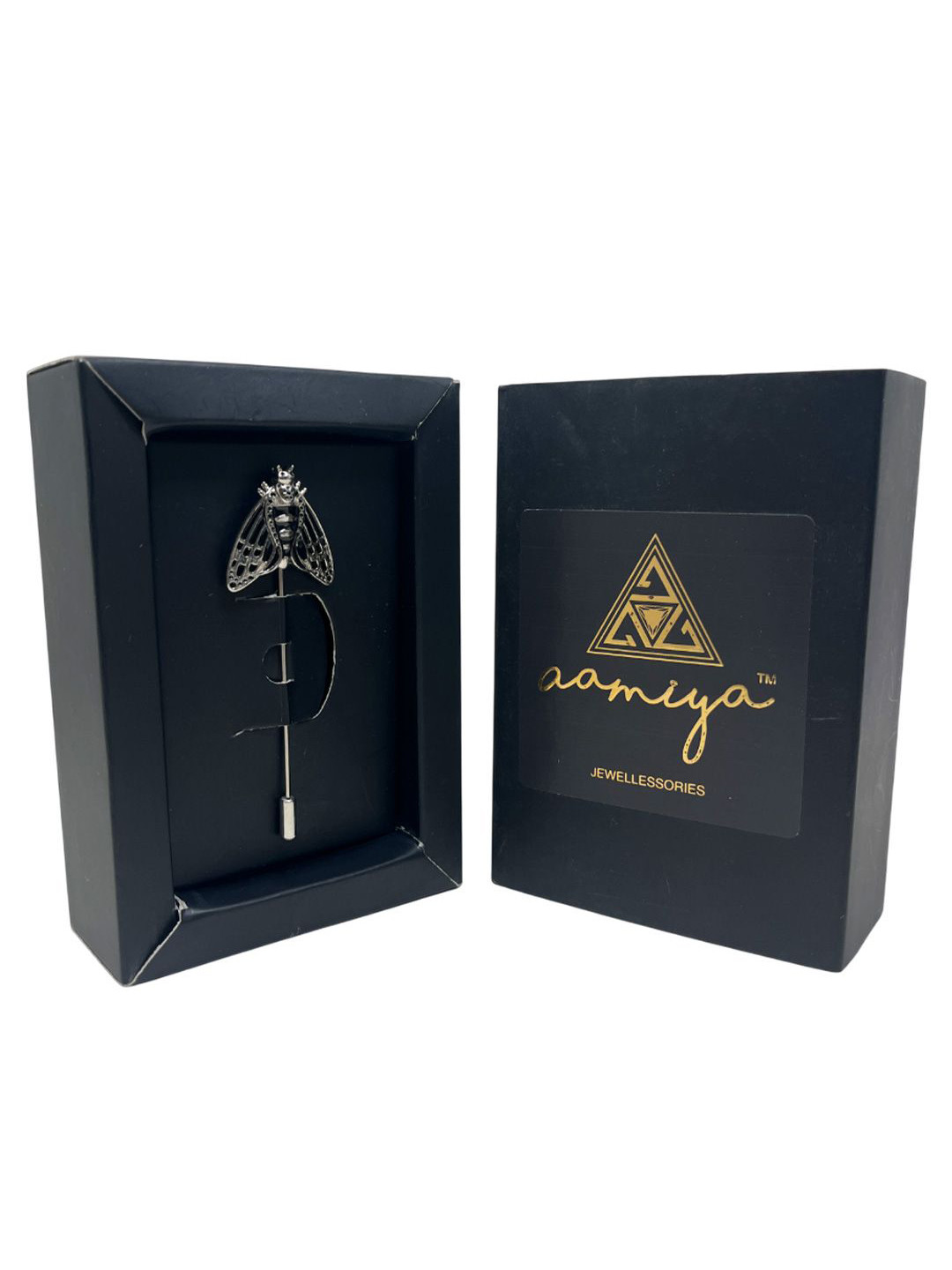 AAMIYA CREATIONS Silver Plated Bumblebee Design Lapel Pin Brooch