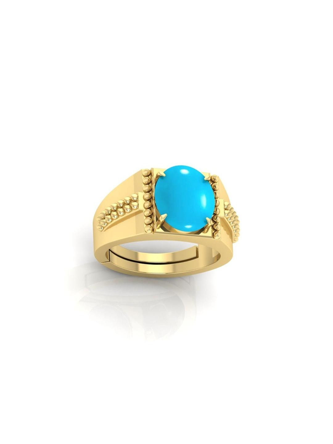 GenZcomplex Turquoise Blue Brass Finger Ring