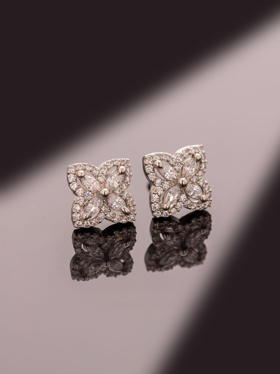 Sparkling Elegance Butterflair American Diamond Earrings