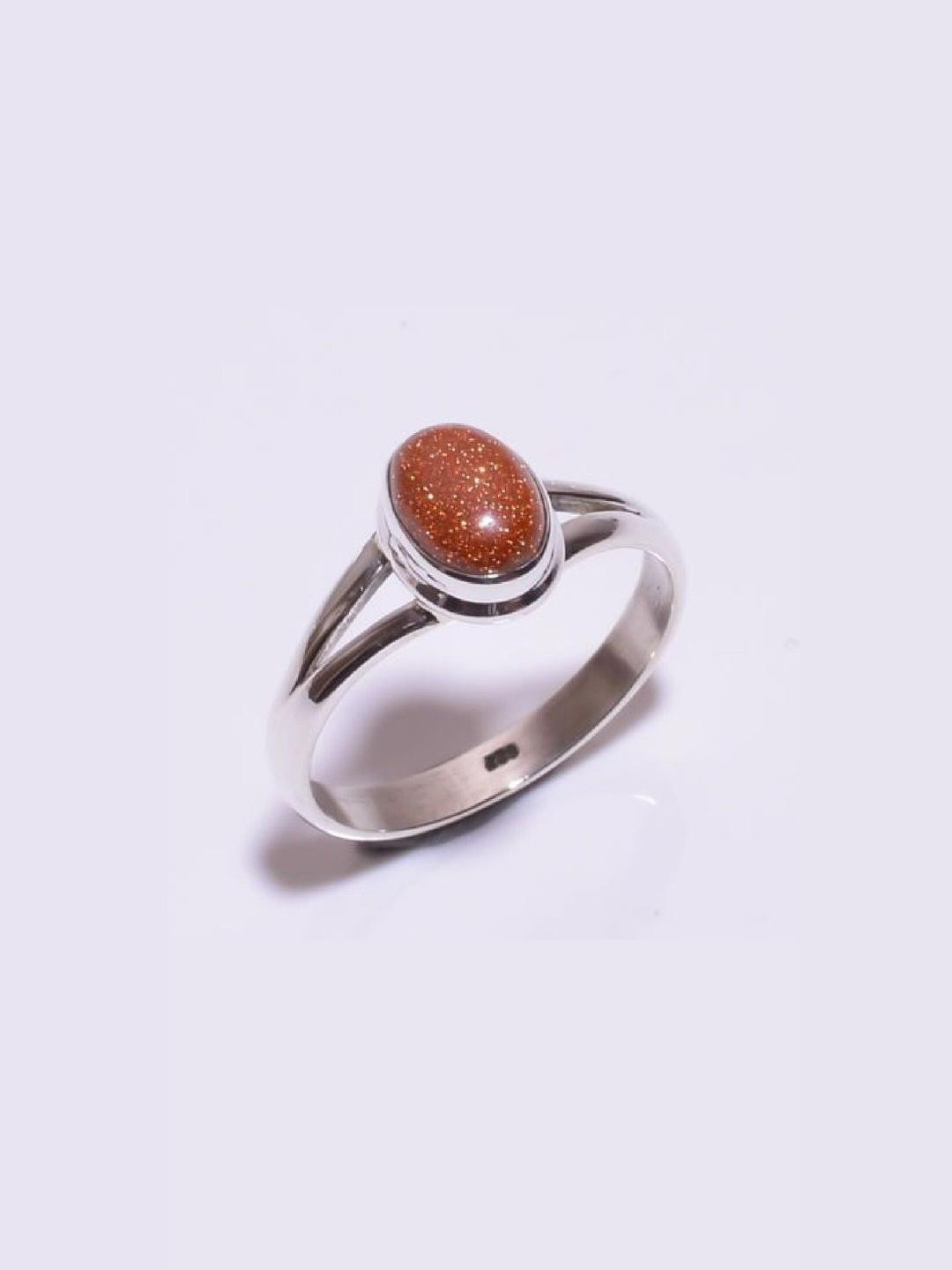 GenZcomplex Unisex Brown Brass Silver Platted Finger Ring