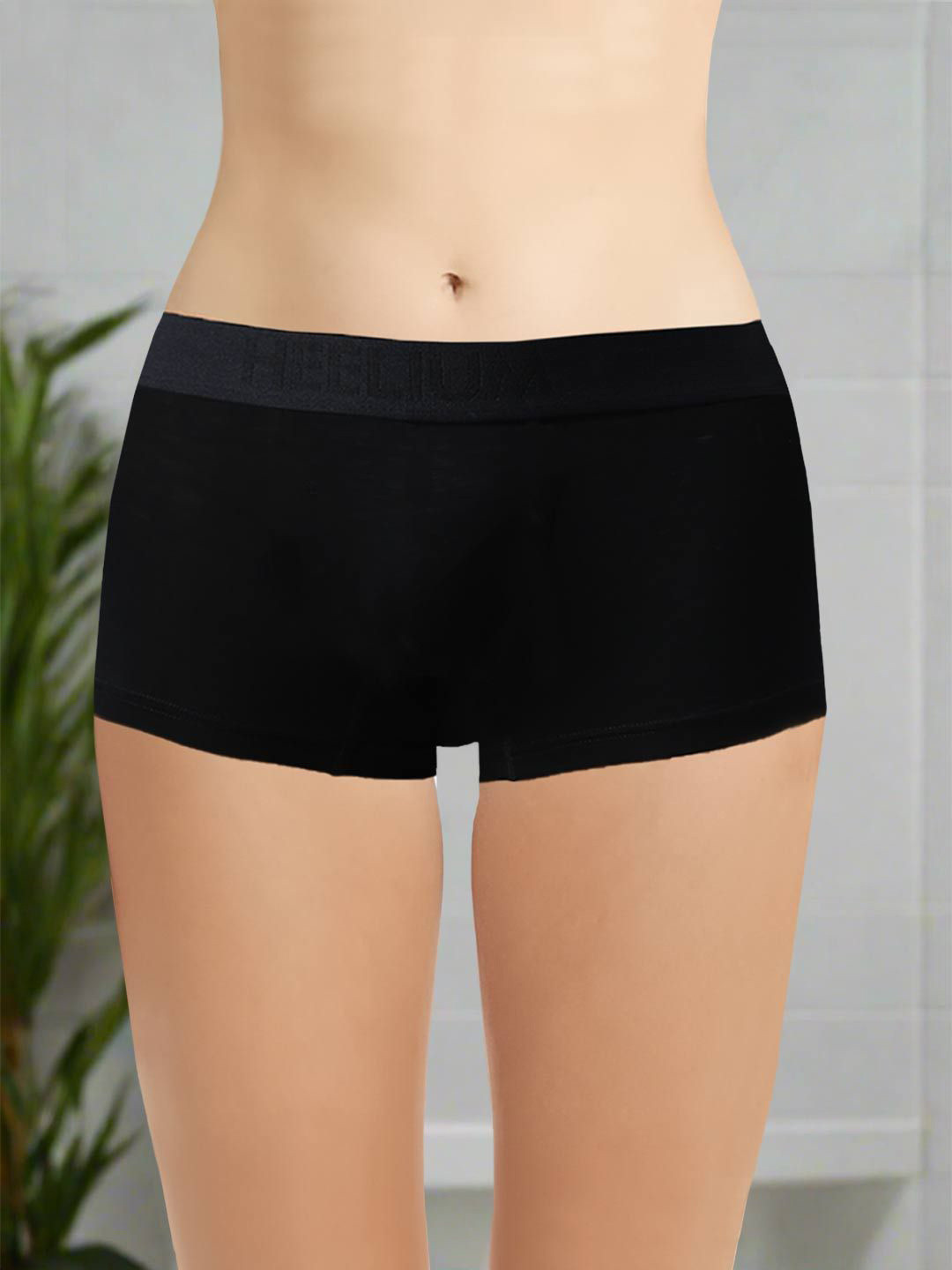 Heelium Anti Bacterial Boy Short Brief DUP-P1-W-BoyShort-BLK-S