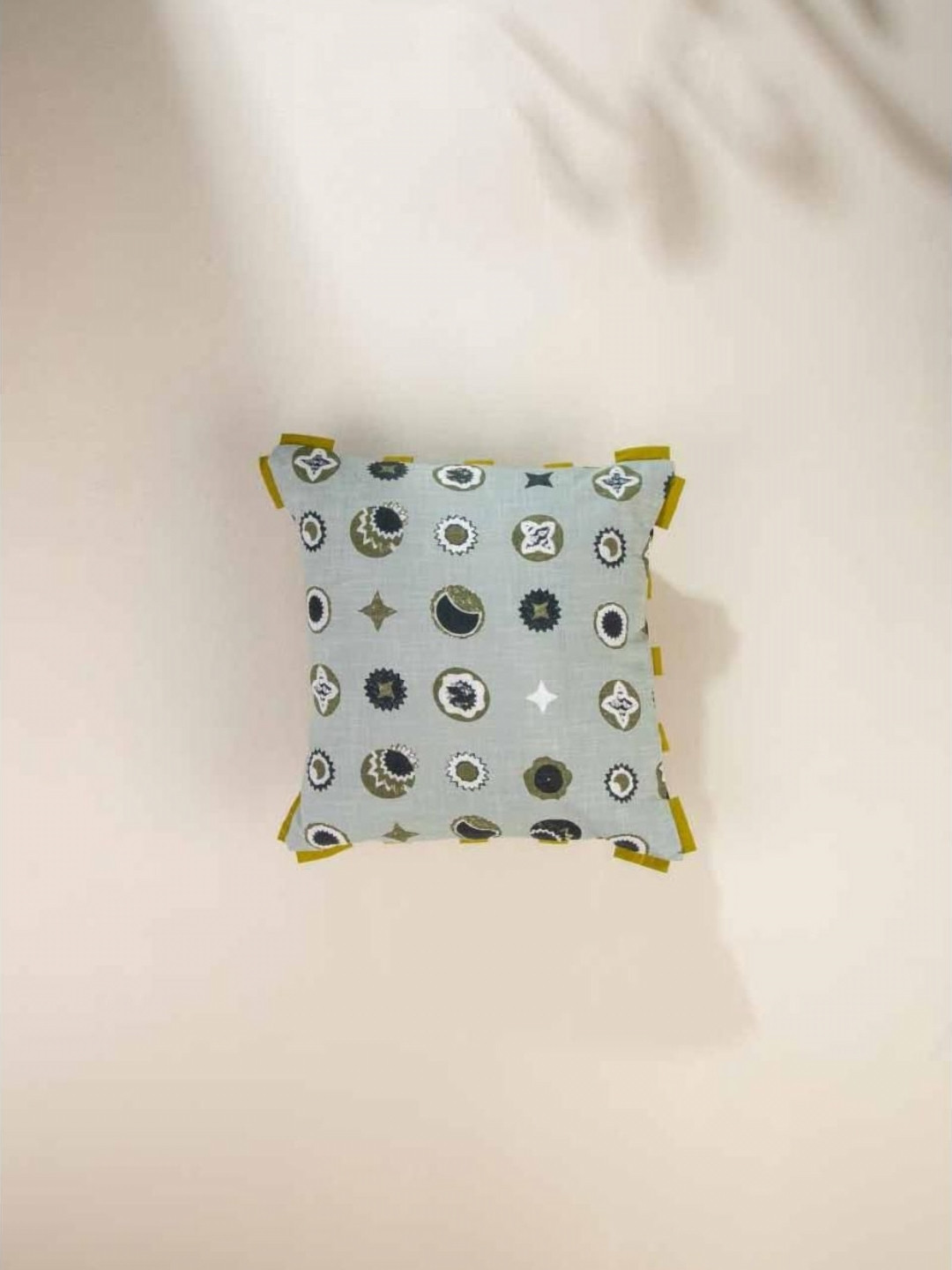 FREEDOM TREE Green Geometric Square Cushion Covers