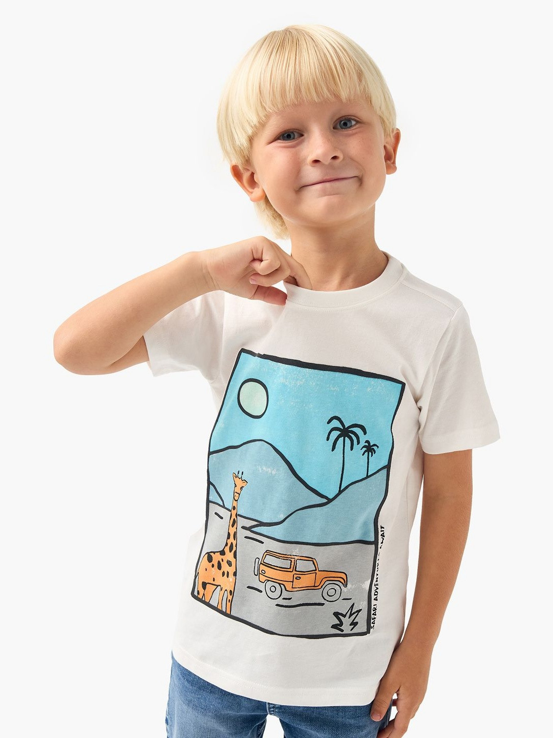 Juniors by Babyshop Boys Graphic Printed Round Neck  Short Sleeves Cotton T-shirt