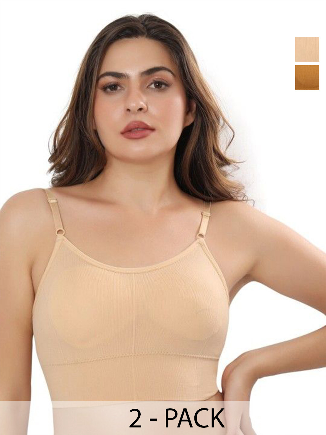 Trulymart Women Pack of 2 Rapid-Dry Full Coverage Lightly Padded Sports Bra