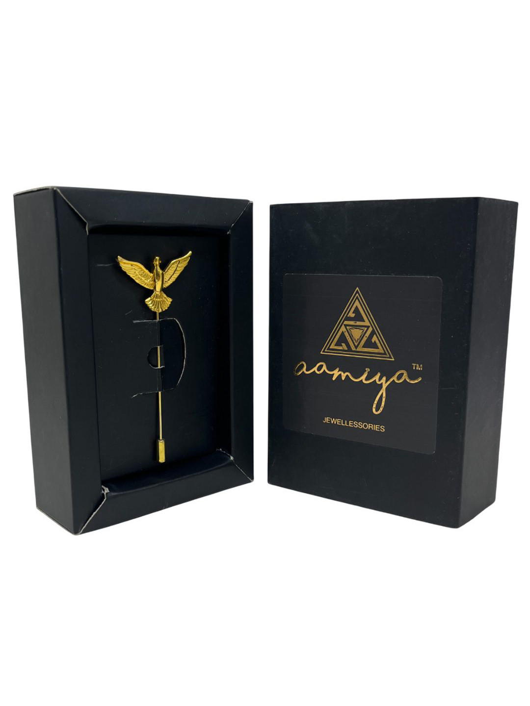 AAMIYA CREATIONS Gold Plated Eagle Design Lapel Pin Brooch