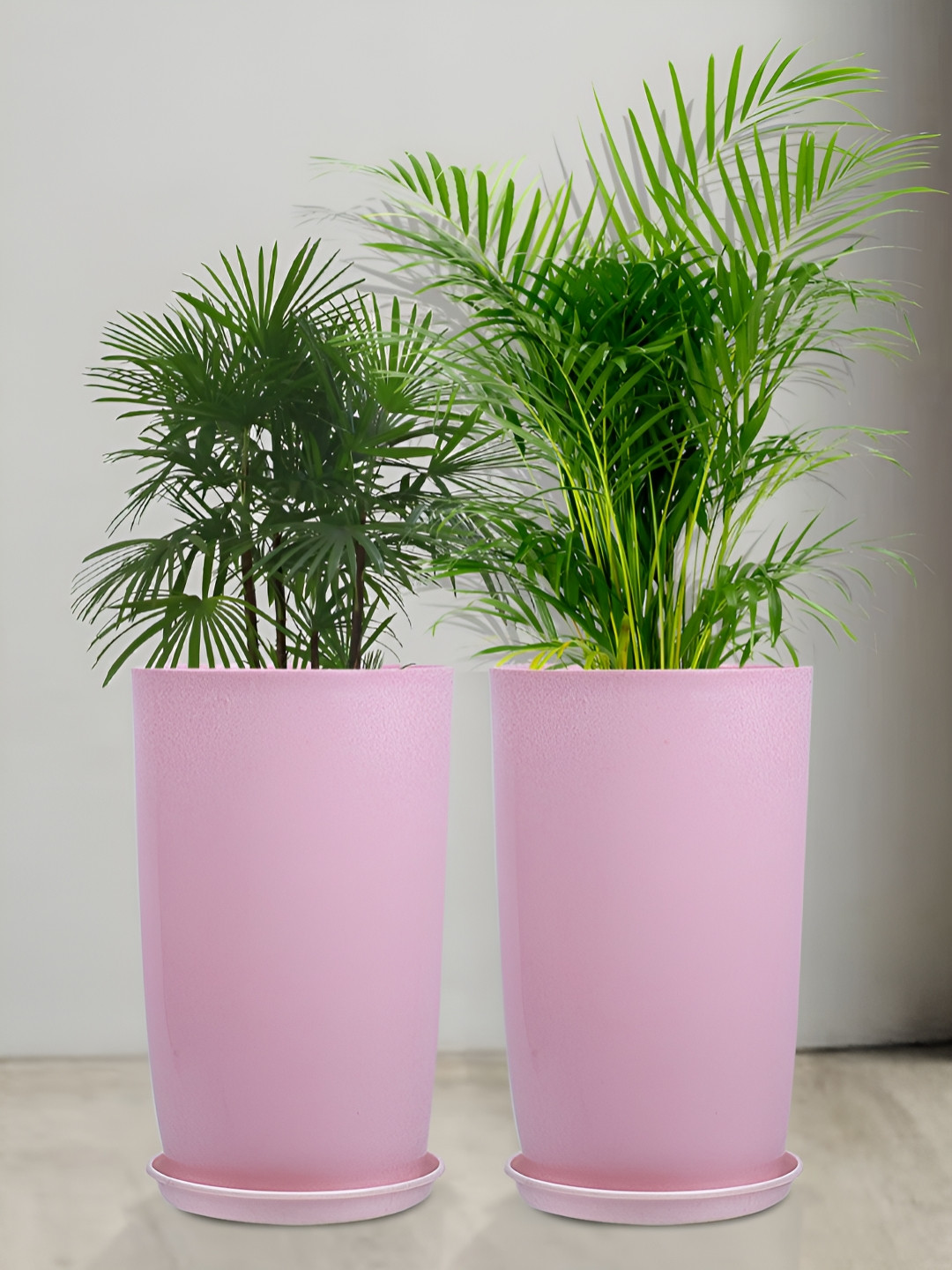 RUBOXA Marble Emerald 2-Pcs Pink UV-ProtectedPlanters