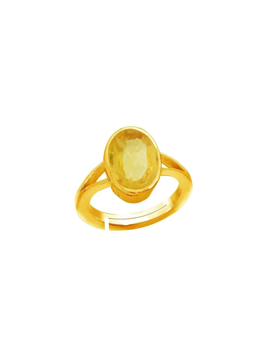 GenZcomplex Gold Pleated Yellow Finger Ring