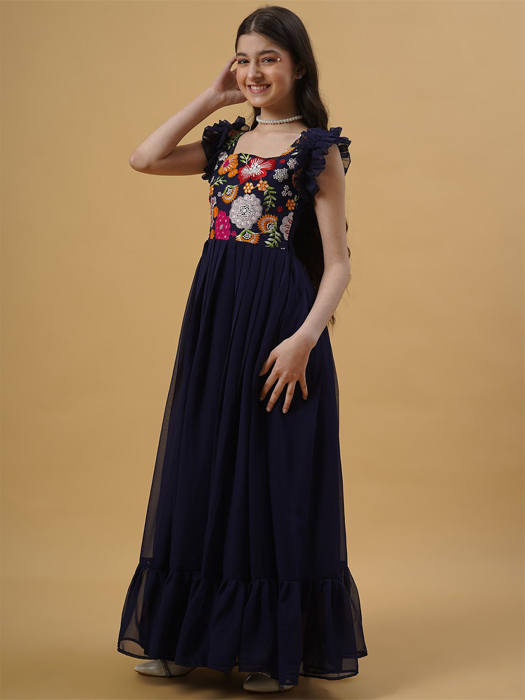 dearthank Girls Fit & Flare Maxi Dress