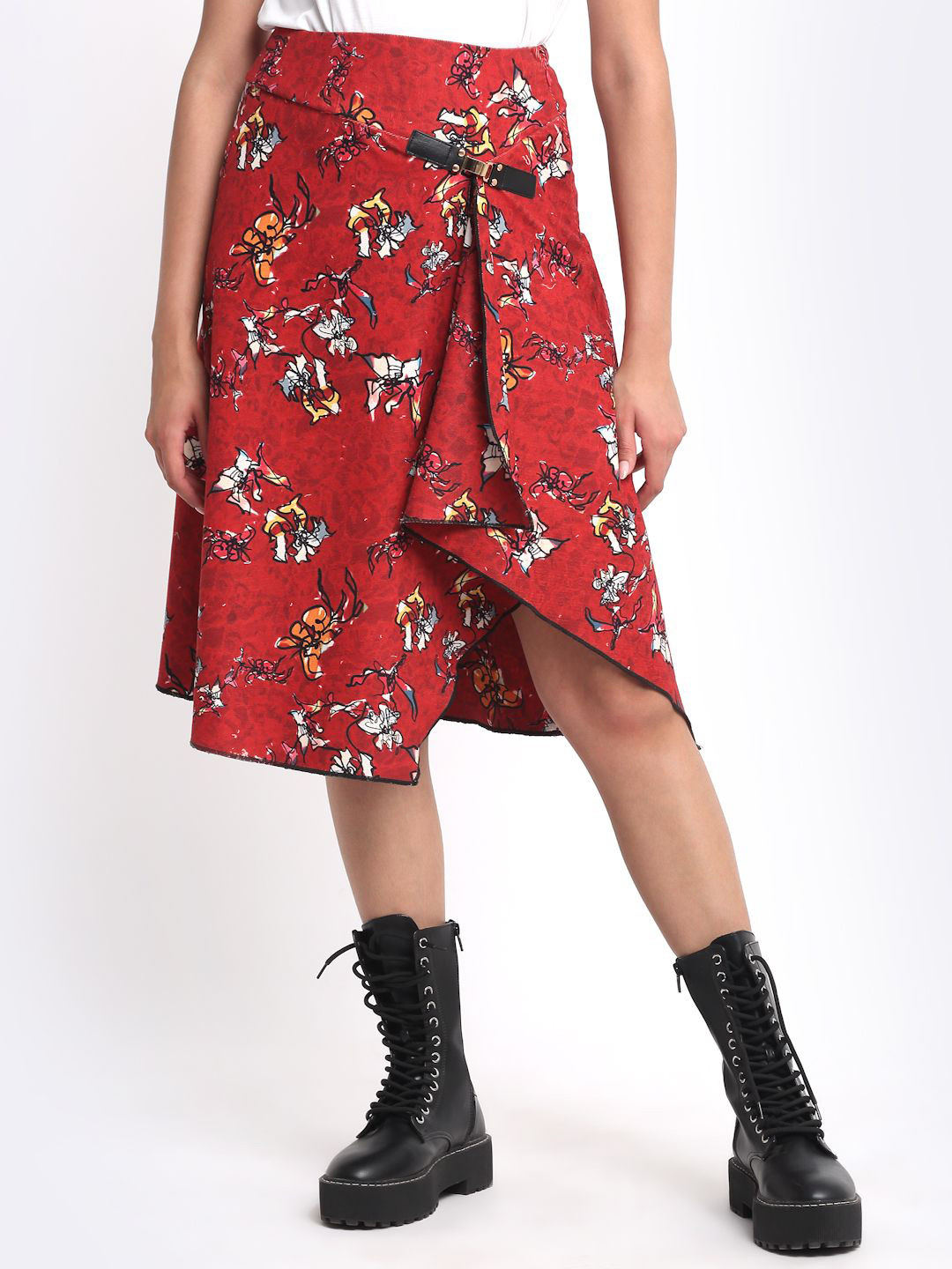 SHAYE Floral Printed A-Line Casual Skirt