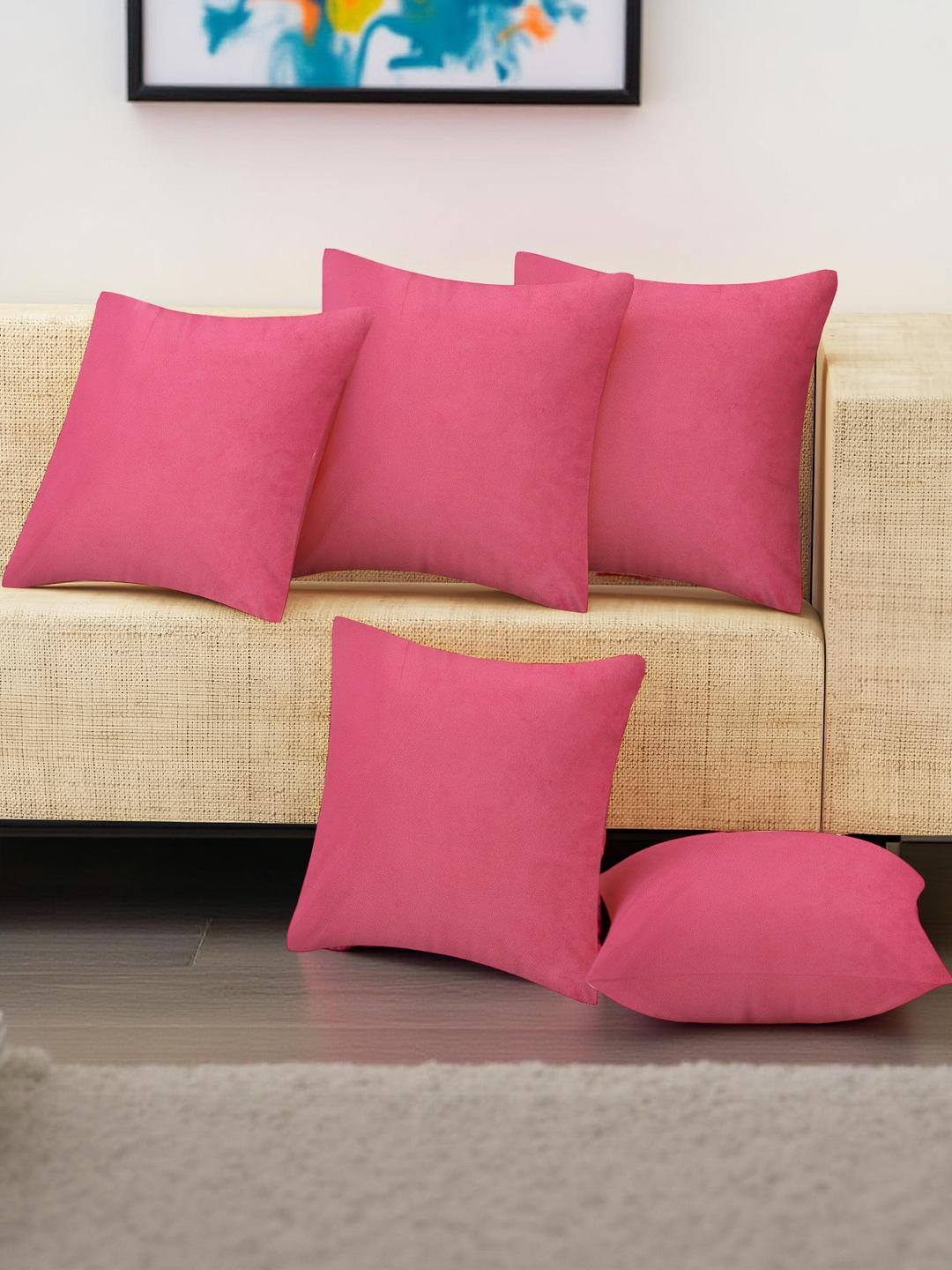 IVAZA Rose Velvet Square Cushion Covers Set of 5