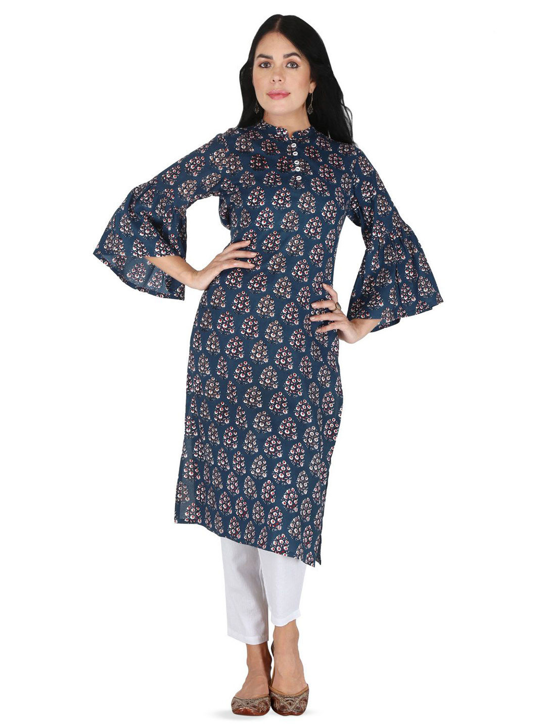 IRK Fashion Women Ethnic Motifs Printed Flared Sleeves Kurta