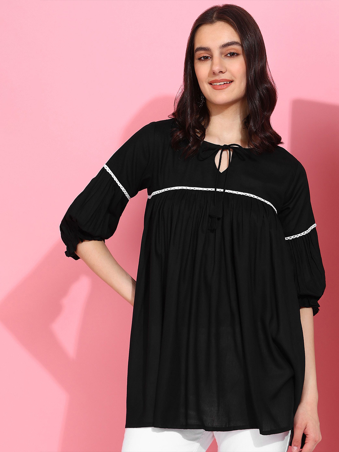 HIVA TRENDZ Women Gather Flared Tunic