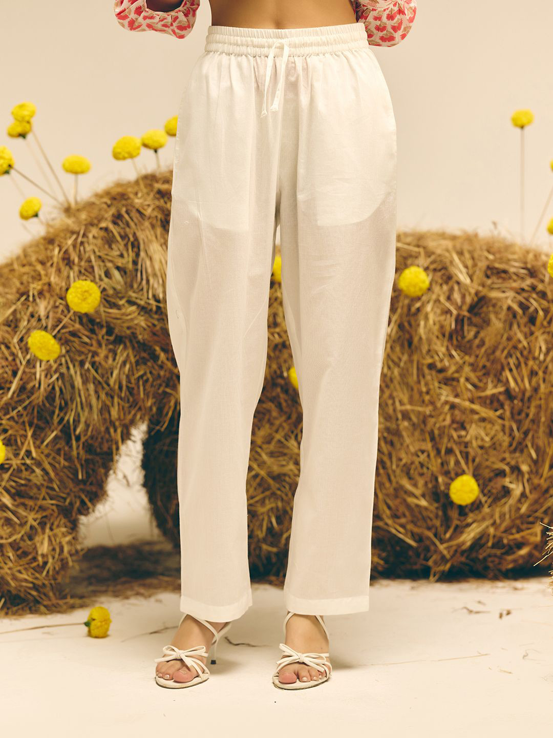 Prakriti Jaipur Women White Cotton Pants