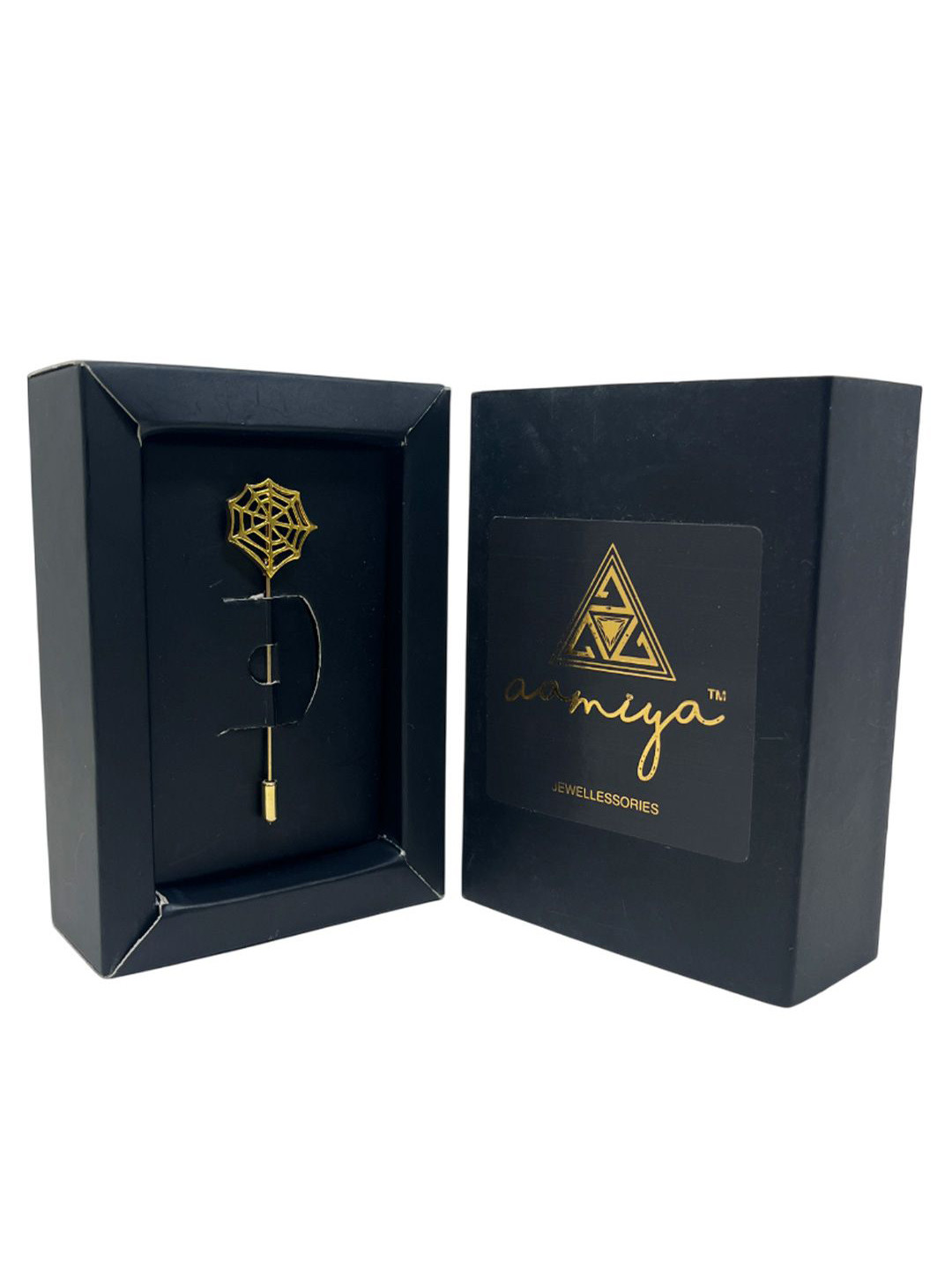 AAMIYA CREATIONS Men Spider Web Design Laple Pin Minimal Brooch