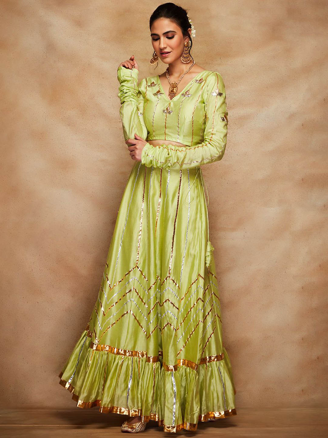Gulabo by Abu Sandeep Embellished Gotta Patti Saree Blouse