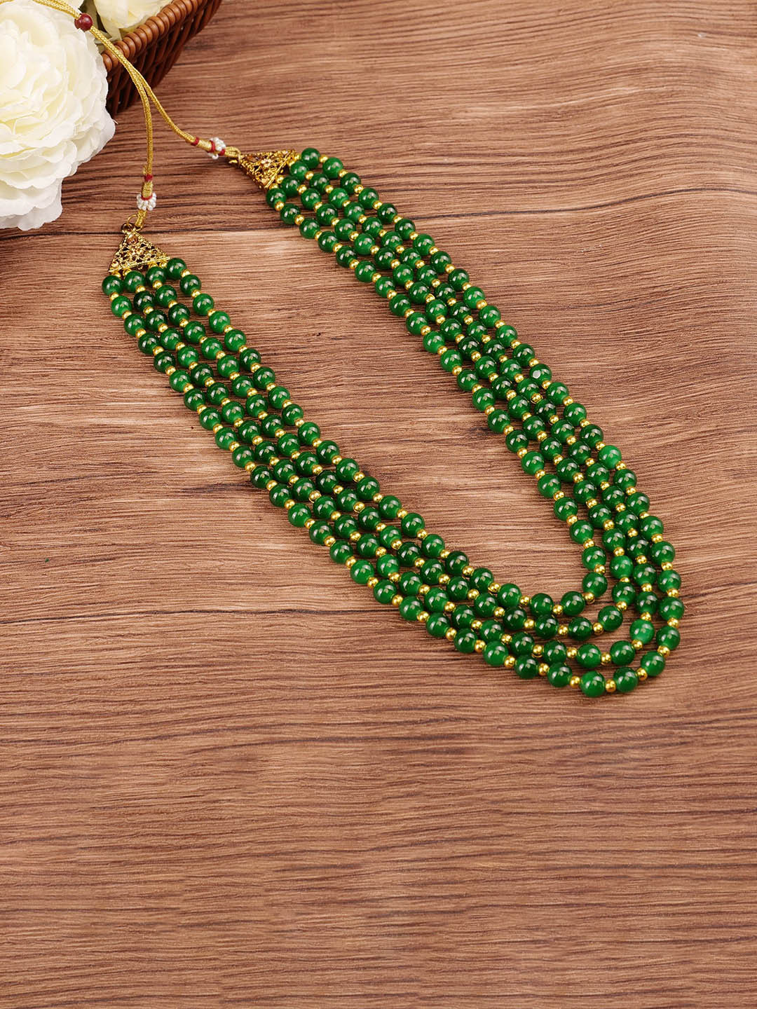 JIYANSHI FASHION Premium Beaded Groom Mala with Brooch