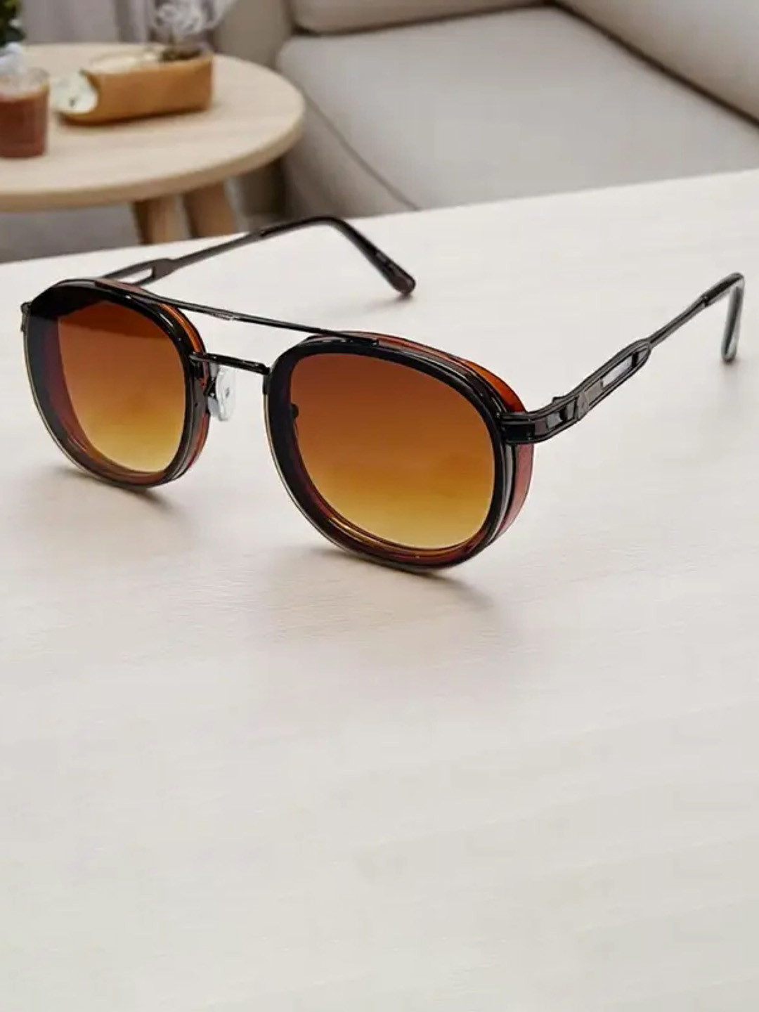 SPADEACES Men Wayfarer Sunglasses with UV Protected Lens SP Boss 8007 Full Brown02