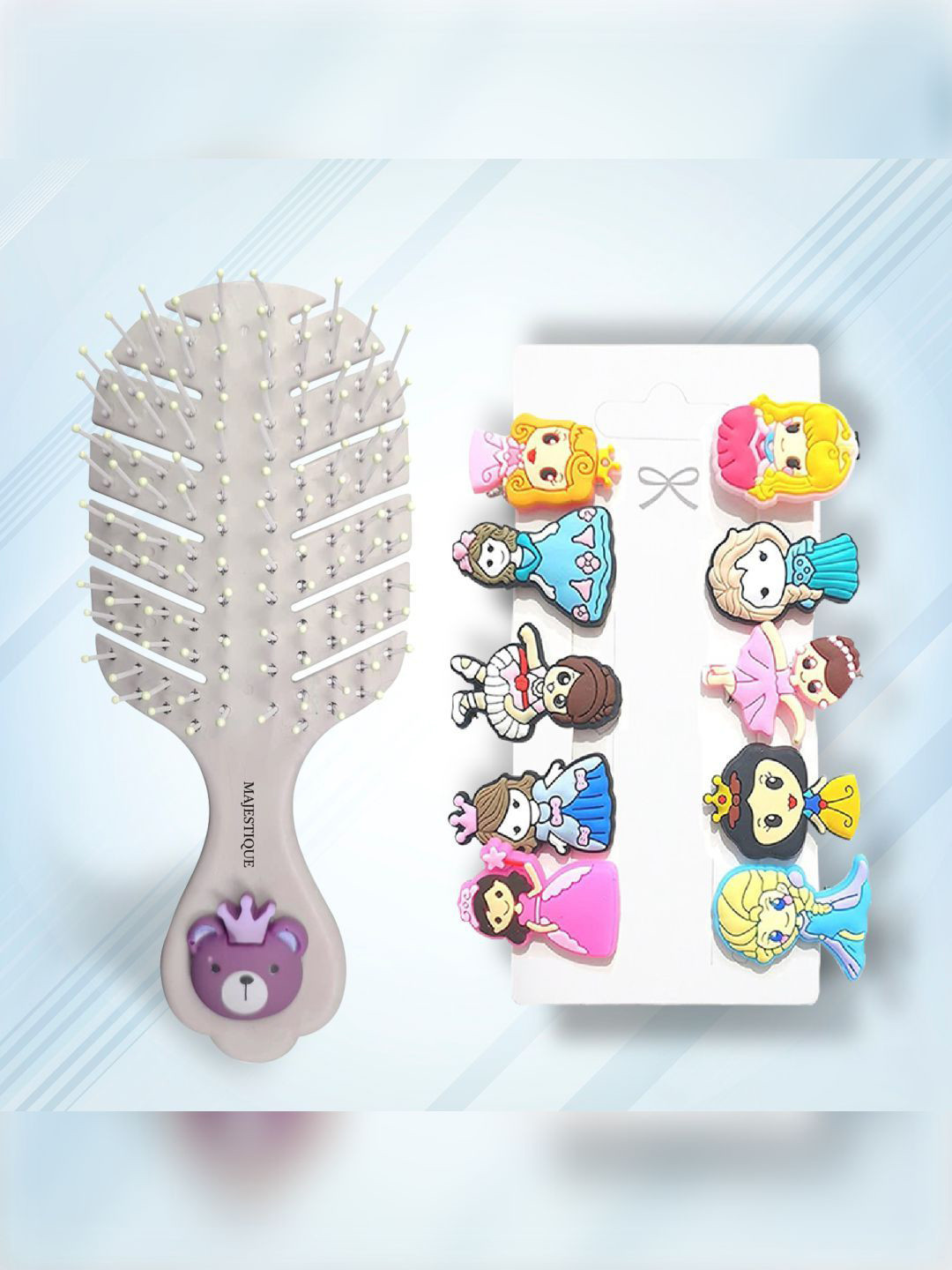 MAJESTIQUE Girls Set of 2 Embellished Tic Tac Hair Clip