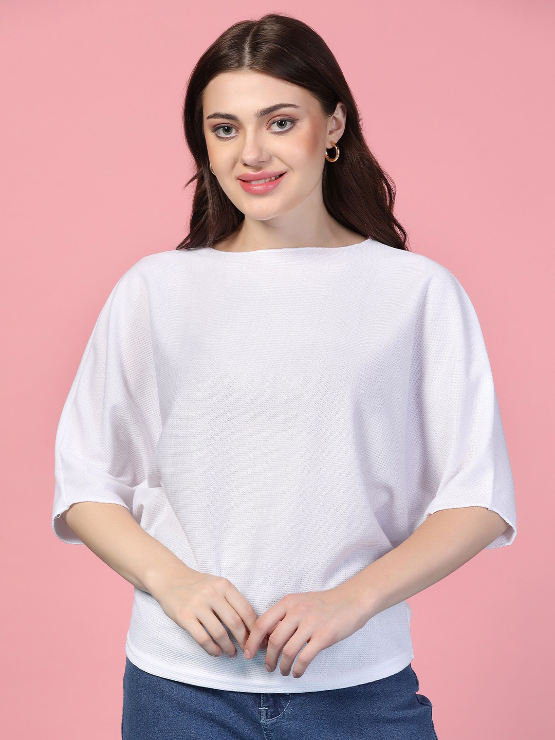 RAHI TRENDZ Batwing Sleeve Woollen Top