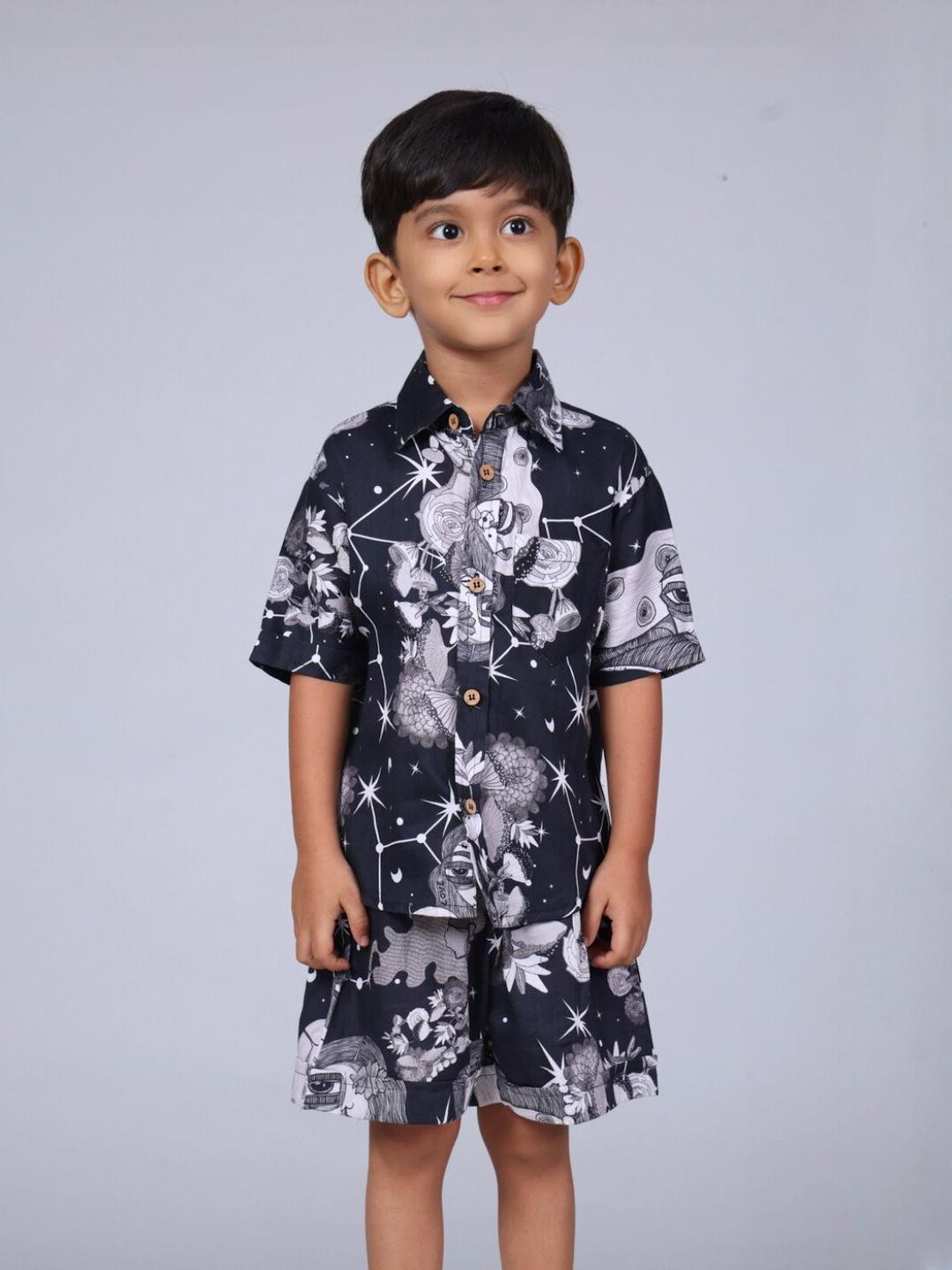 Boys Cotton Shirt & Shorts Set | Luna