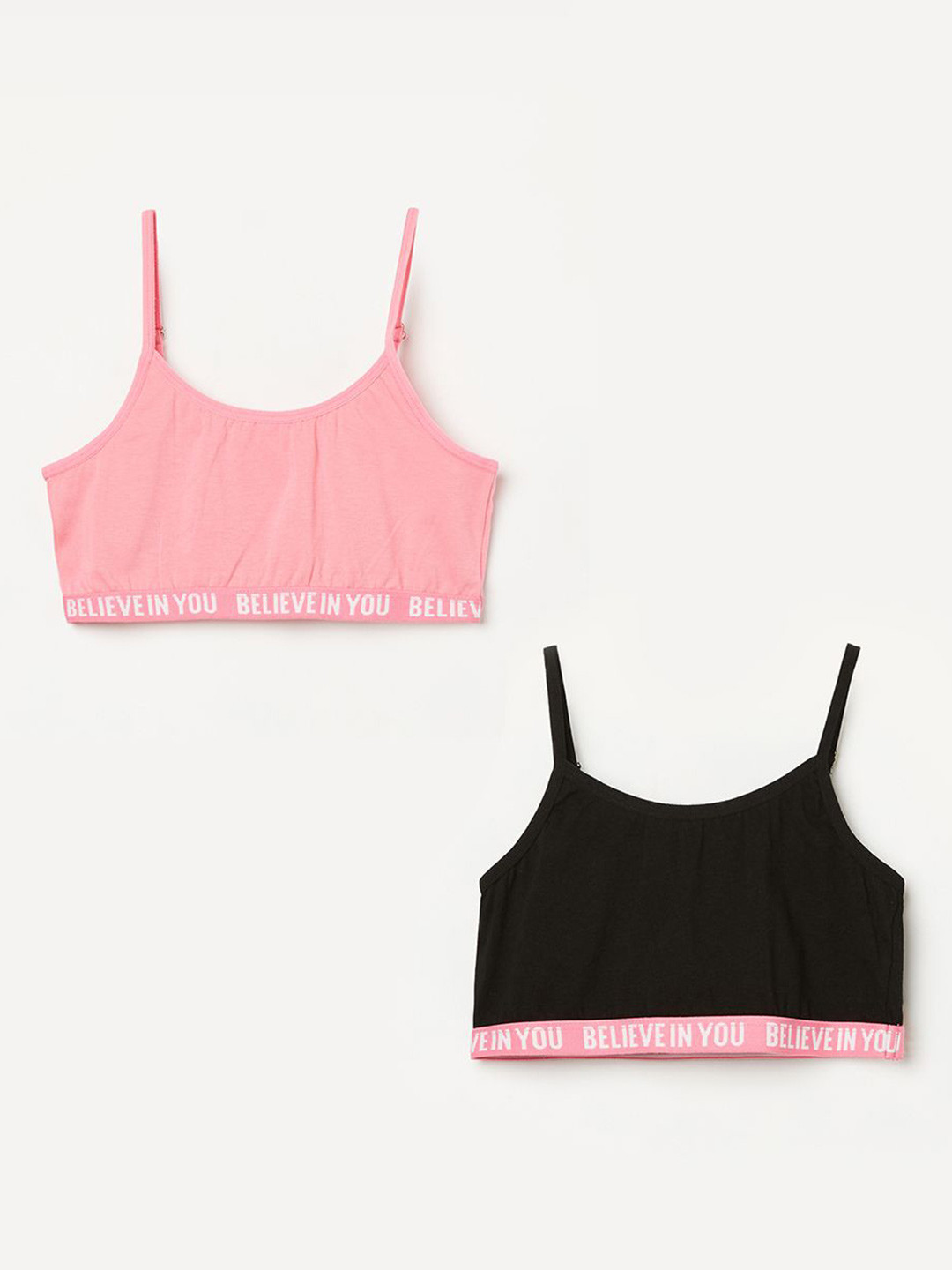 Fame Forever by Lifestyle Girls Pack of 2 Cotton Bralette Crop Top