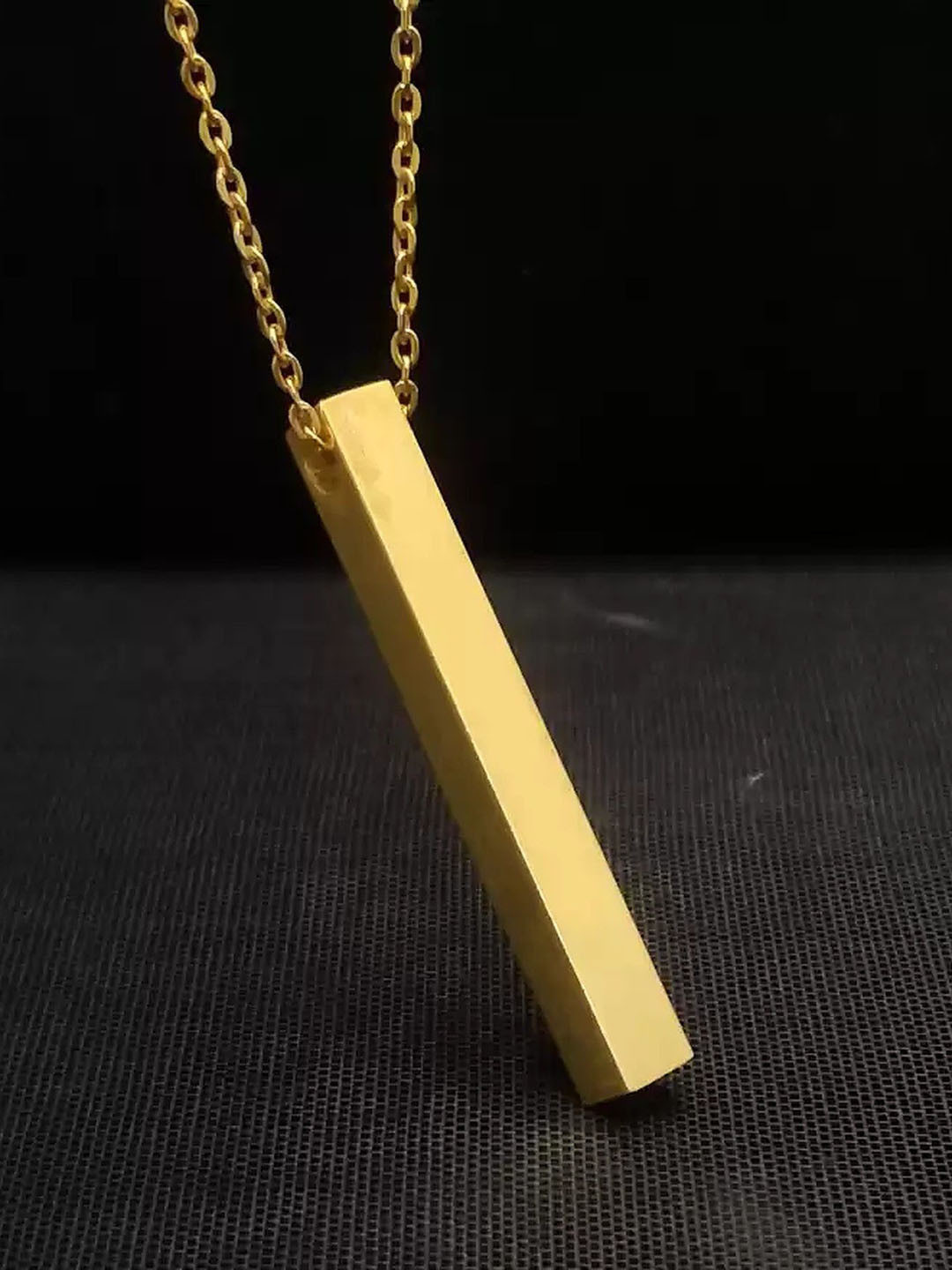 Heer Collection  Stainless Steel Bar Shaped Pendant With Chain