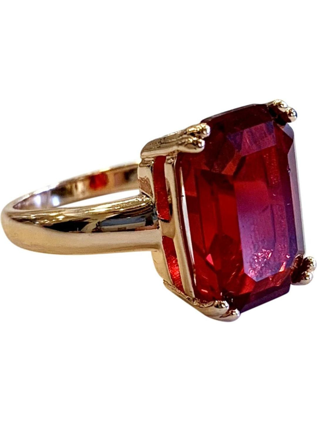 GenZcomplex Red Copper  Ruby Gold Plated Finger Ring