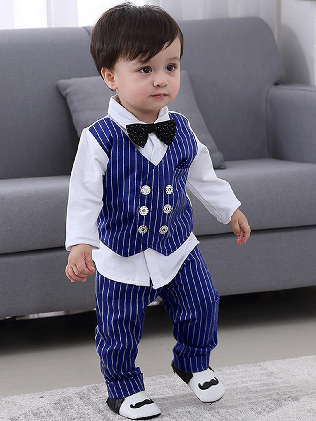 BELLIZA Kids Unisex Shirt with Attached Waistcoat & Trousers
