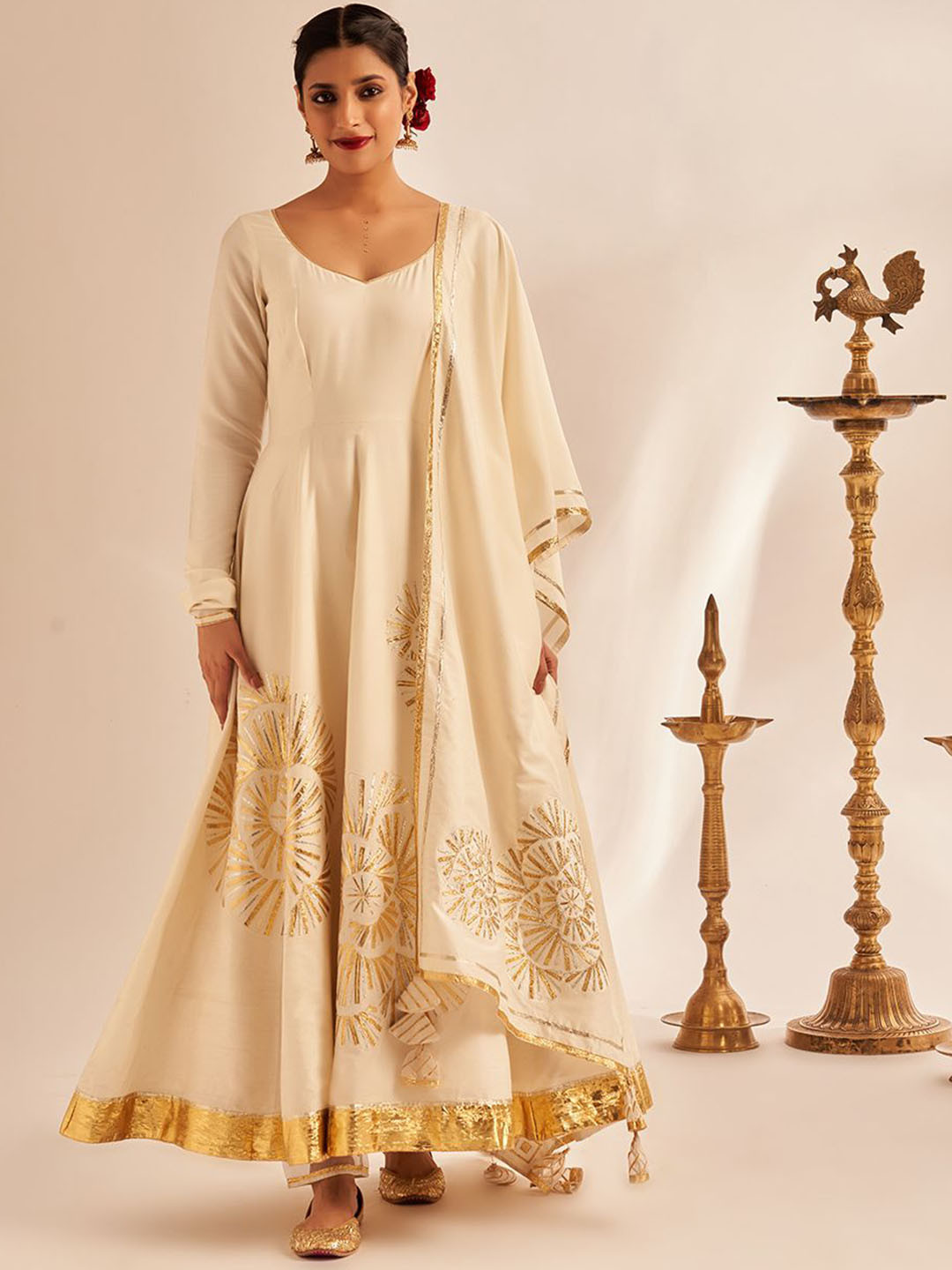 Gulabo by Abu Sandeep Rose Gota Anarkali Midi Dress