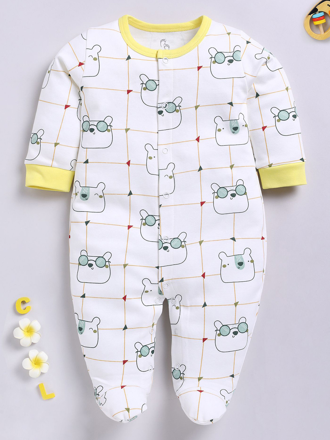 BABY GO Infant Boys Printed Cotton Sleepsuit