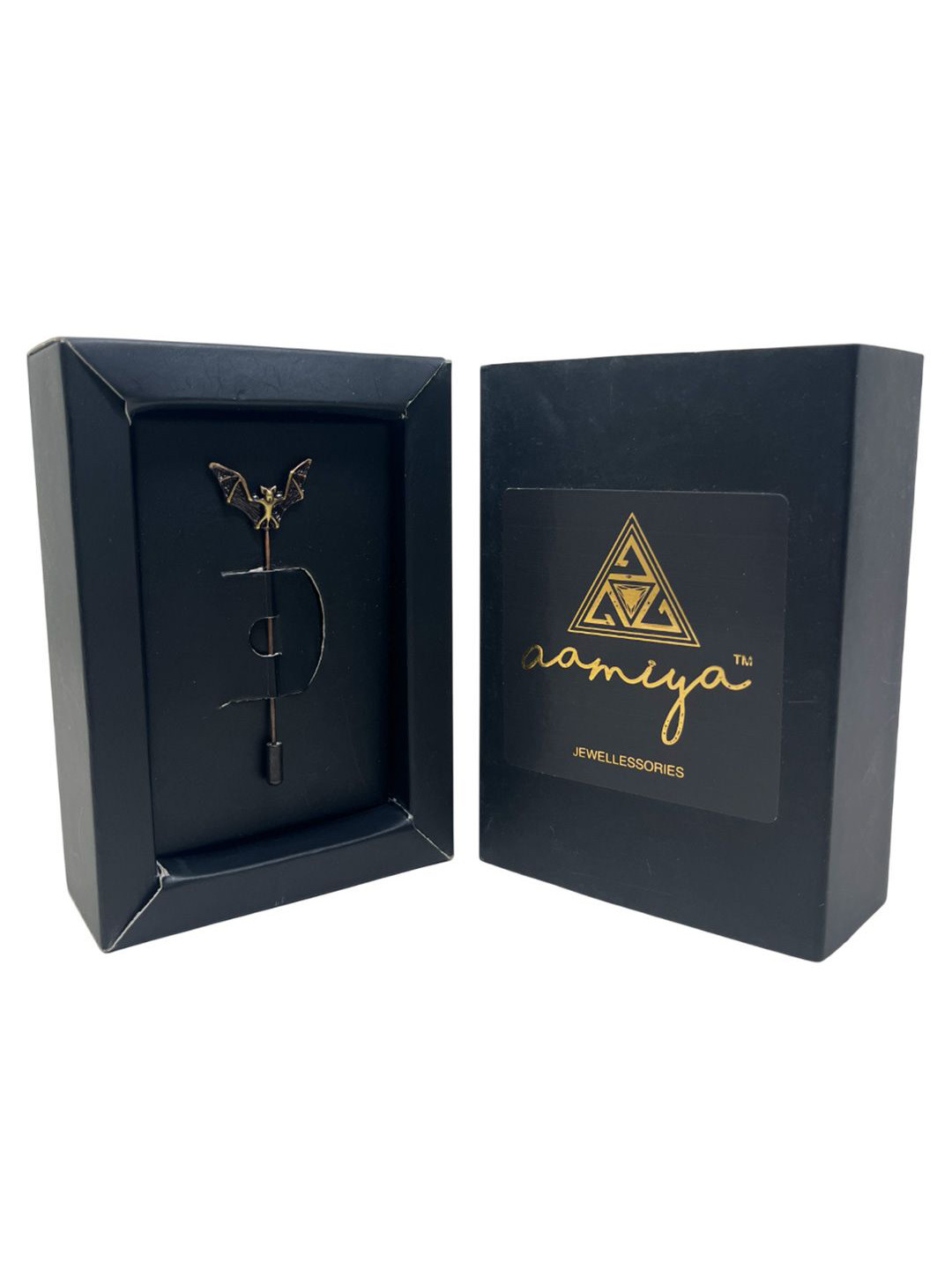 AAMIYA CREATIONS Gold Plated Batman Design Lapel Pin Brooch