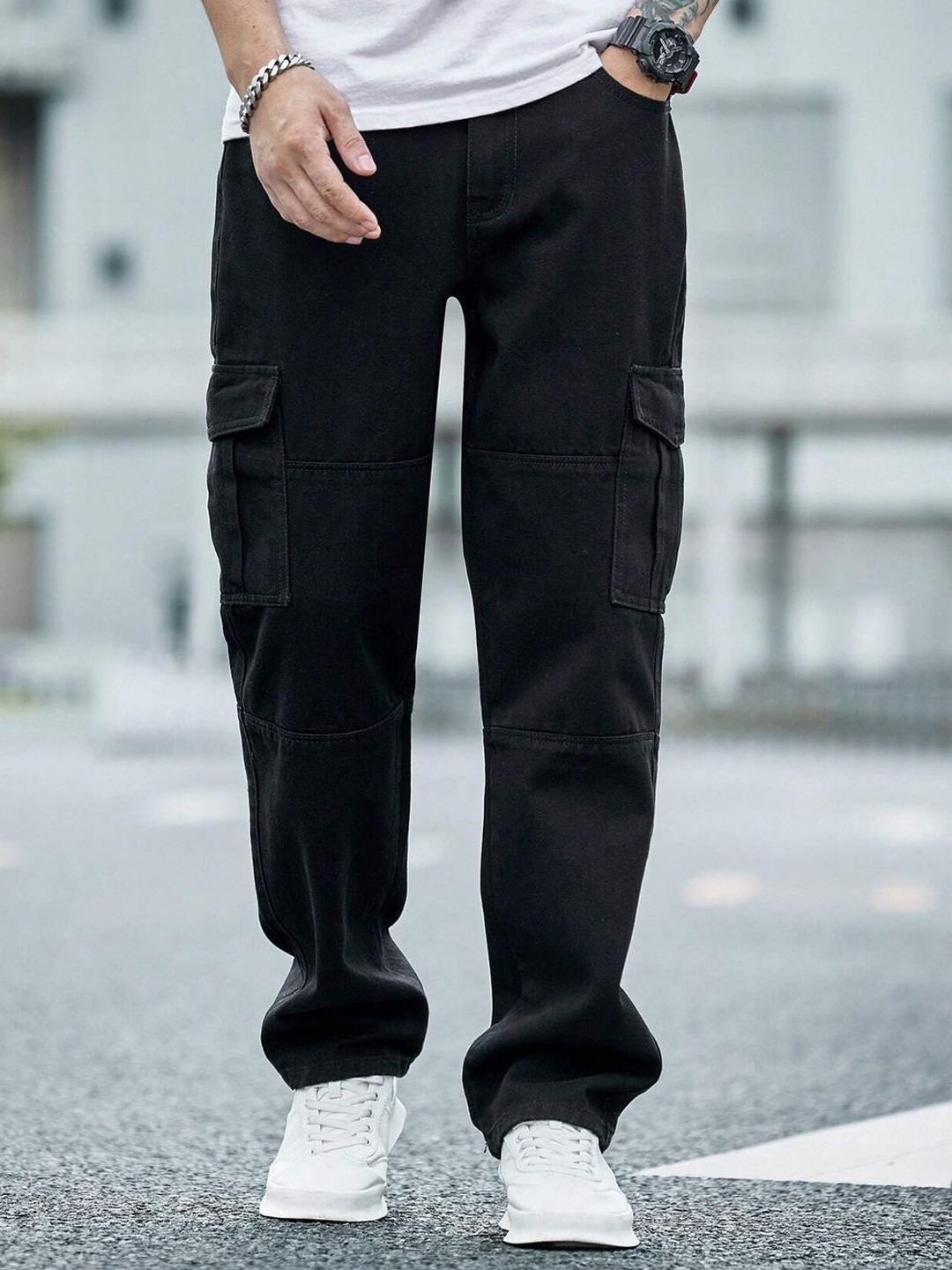 Mast & Harbour Men Smart Regular Fit Mid-Rise Jeans With Flap Pockets
