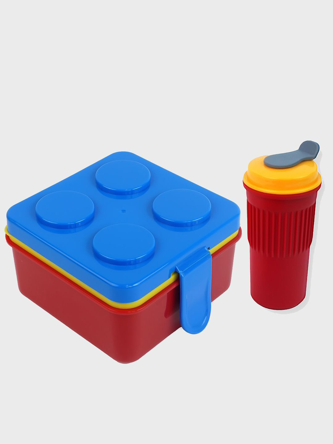 Little Surprise Box LLP Lego Lid Bpa Free Plastic Kids Lunch Box Plus Cup Bottle For Kids