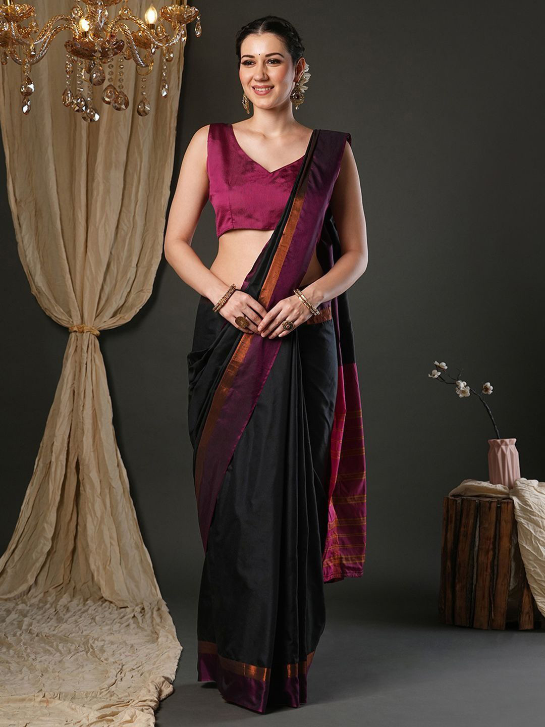 IndianRang Zari Saree with Blouse piece
