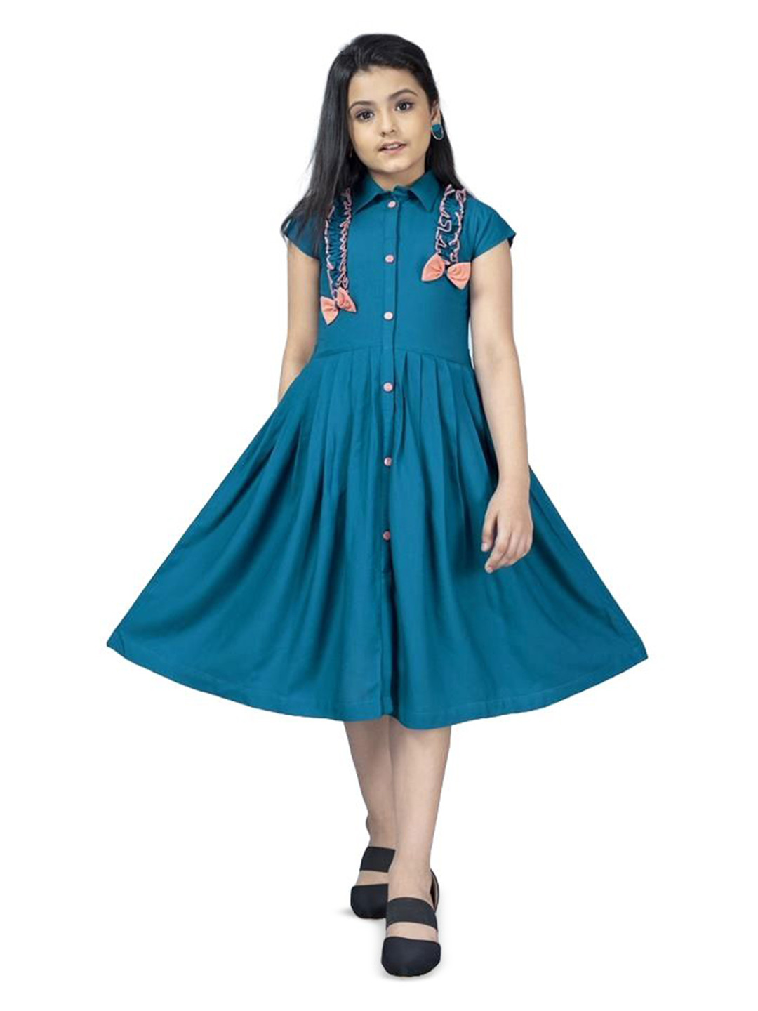MODERN DREAM Shirt Collar Fit & Flare Dress
