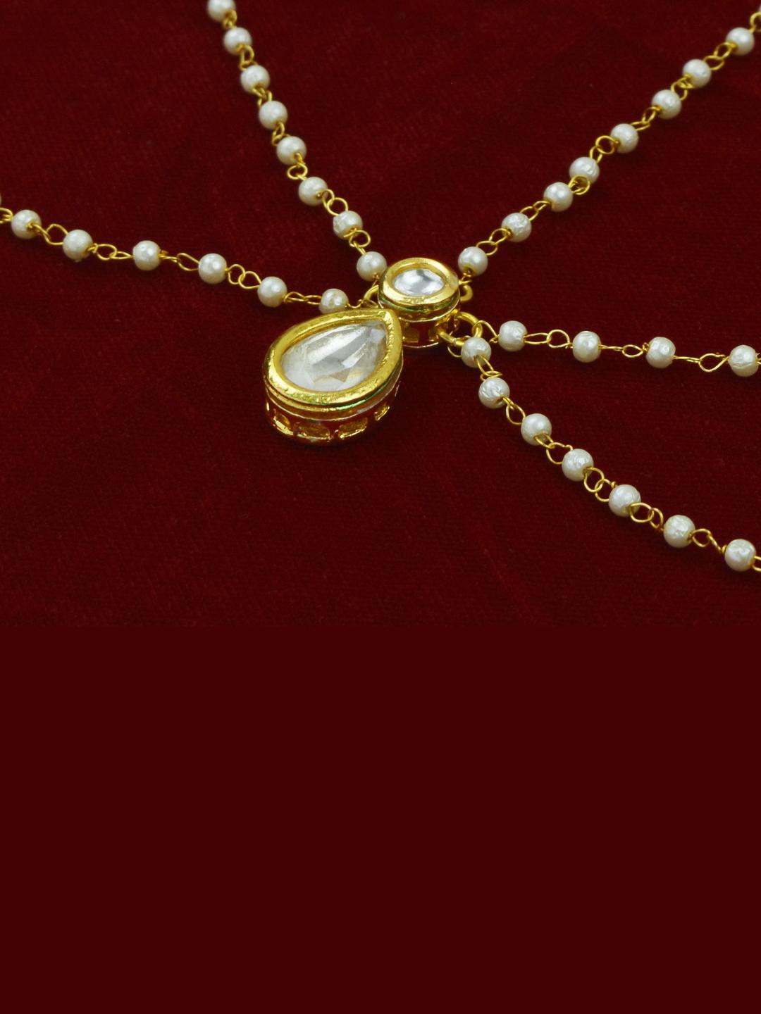 KYOOT JEWELS Gold Plated Beaded Sheeshphool