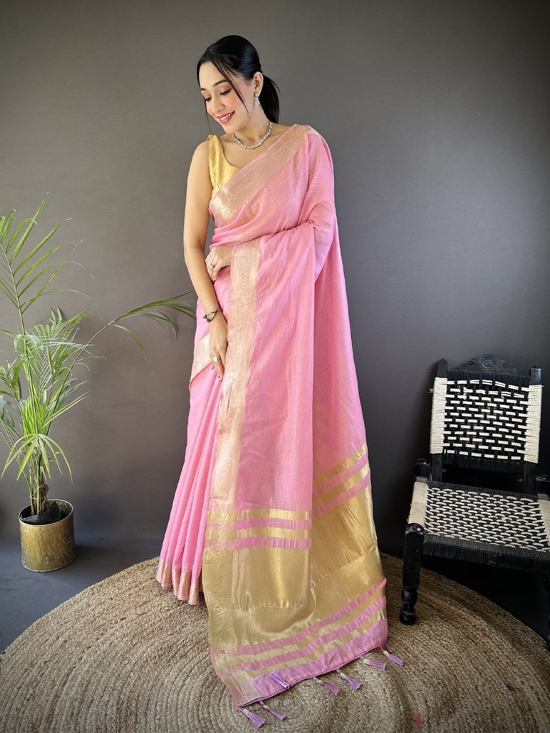 Pandadi Saree With Striped Zari Sarees