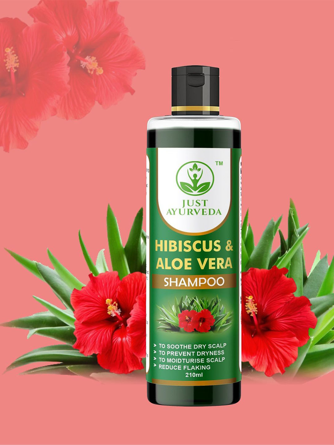 JUST AYURVEDA Hibiscus & Aloe Vera Anti-Dandruff Shampoo - 210 ml