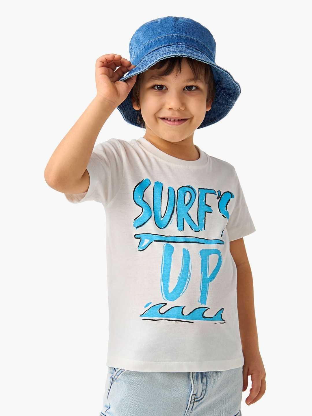 Juniors by Babyshop Boys Typographic Printed Round Neck Short Sleeves Cotton T-shirt