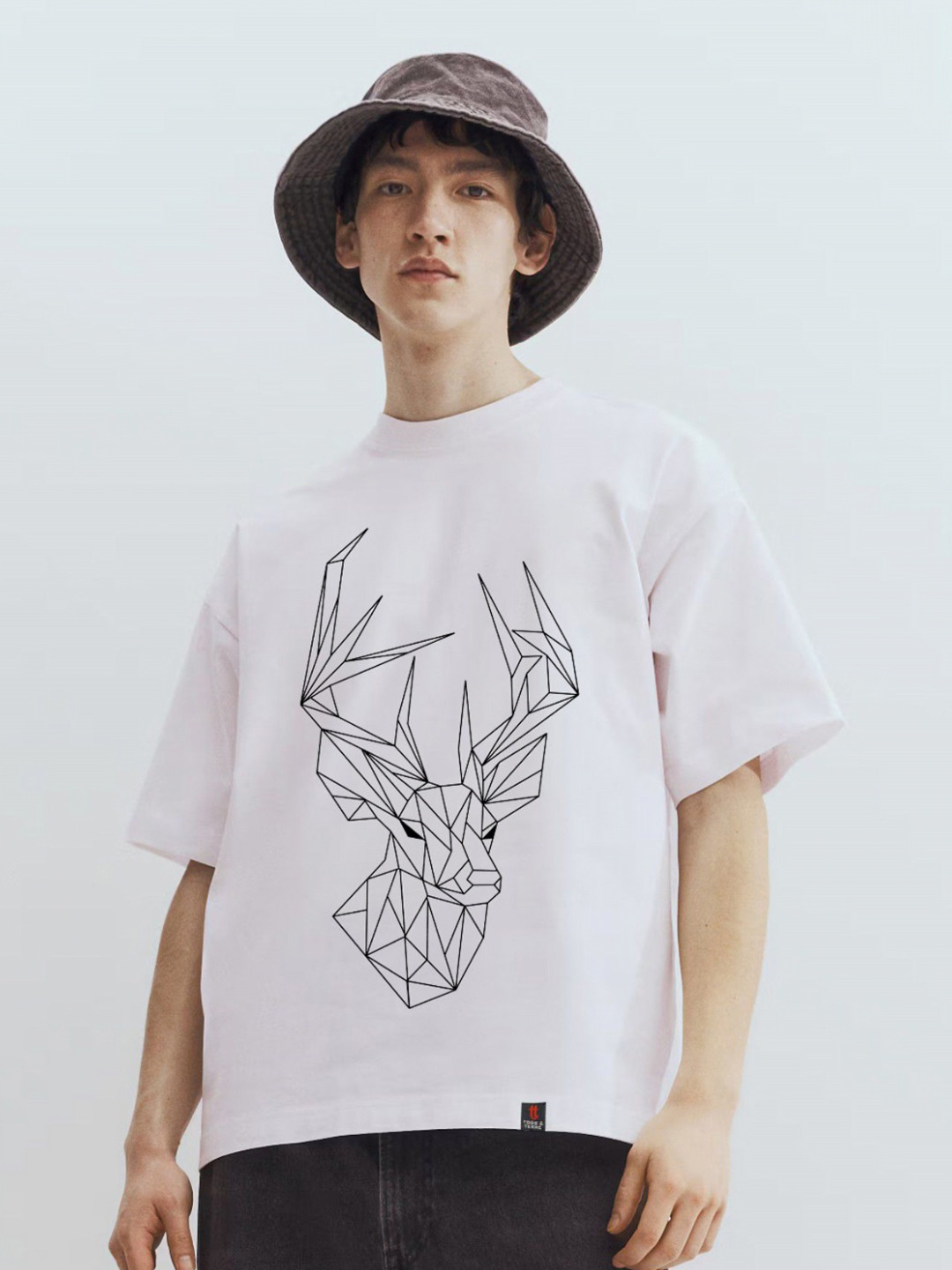 TOGS & TERRE Graphic Printed Round Neck Cotton Classic Oversized Loose Fit T-shirt