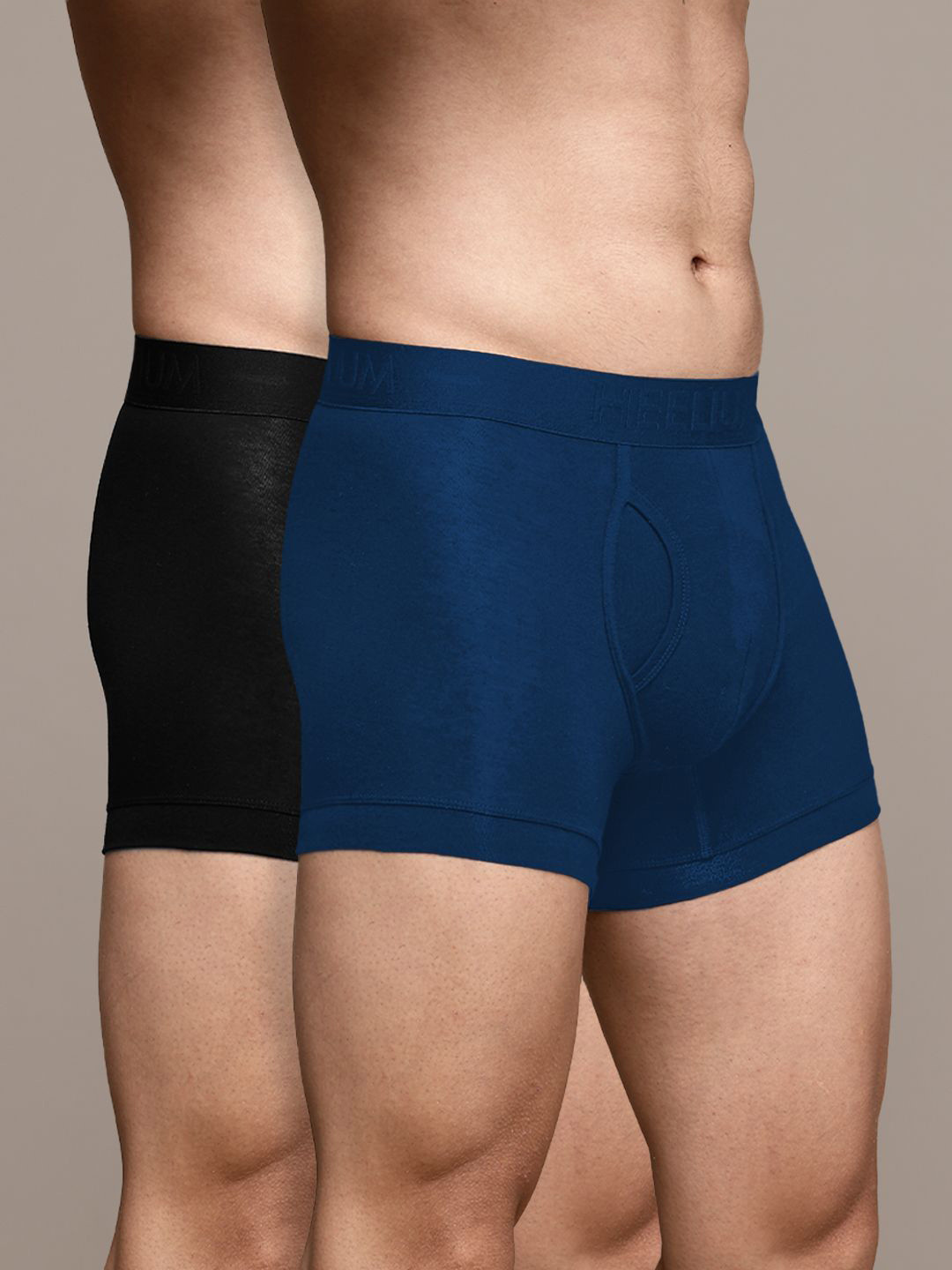 Heelium Pack Of 2 Mid-Rise Trunks DUP-P2-KEYHOLETRK-BLKNB-S