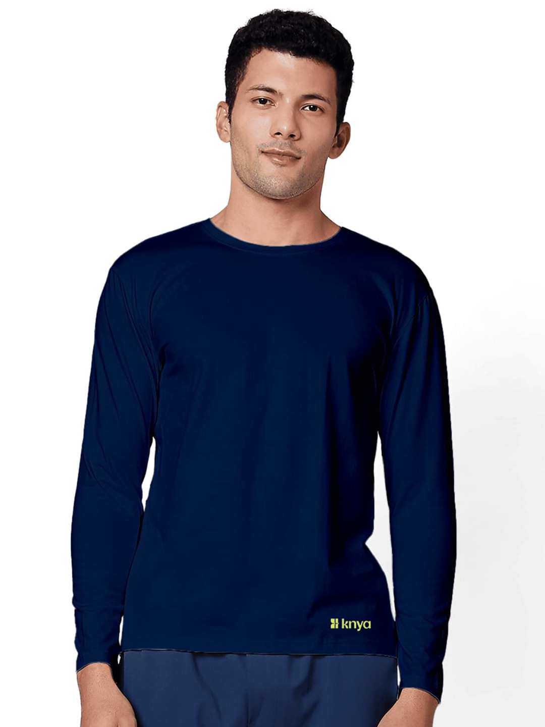 KNYA Men Long Sleeve Cotton T-shirt