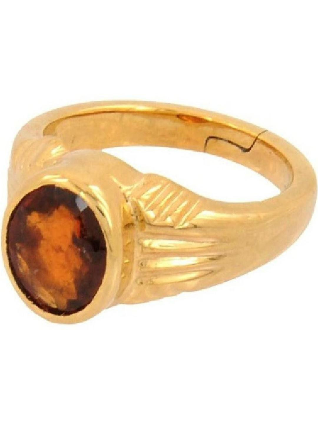 GenZcomplex Brown Gold-Plated Garnet Finger Ring