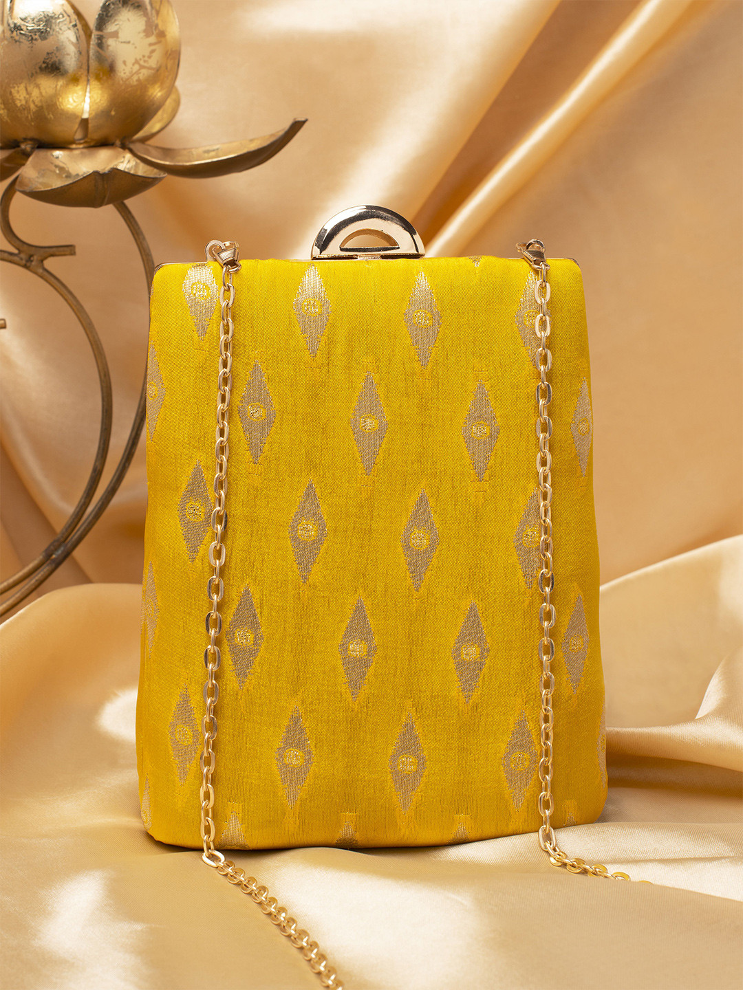 ARTKLIM Floral Brocade Woven Design Box Clutch