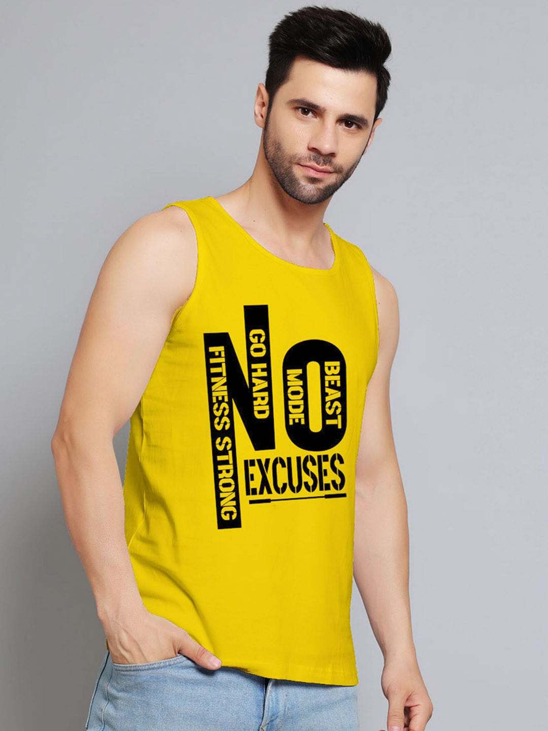 UpClothing Printed Cotton Innerwear Gym Vest UC-PV-GL|NOEXCUSES-S