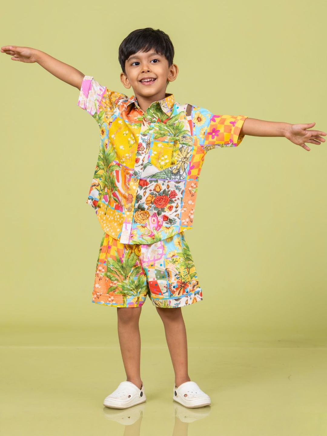 Boys Cotton Shirt & Shorts Set| Summertime