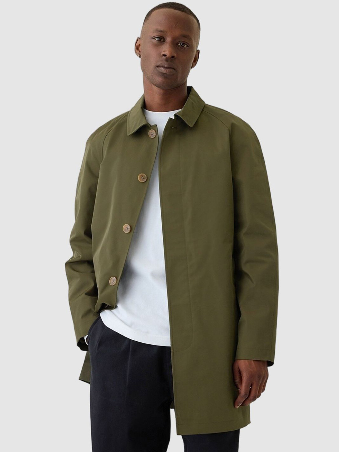 GAP Relaxed Fit Long Overcoat with Insert Pockets