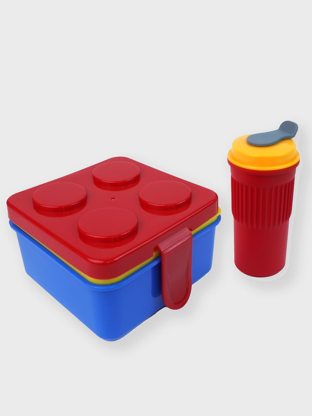 Little Surprise Box LLP Kids Red 2 Pieces Lego Lid Bpa Free Lunch Box & Plus Cup Bottle